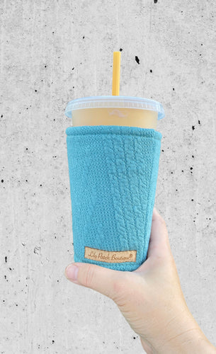 Teal Knit Cozy // Coffee Cozy