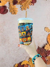 Haunted Houses Fall/ Halloween Cup Cozy / Coffee Cozy