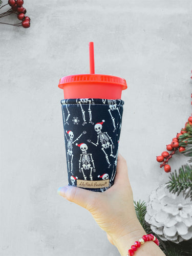 Skeleton Santa Coffee Cozy