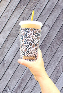 Faux Glitter Leopard Cup Cozy / Coffee Cozy
