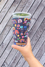 Rainbows and Hearts on Navy Coffee Cozy // Cup Cozy