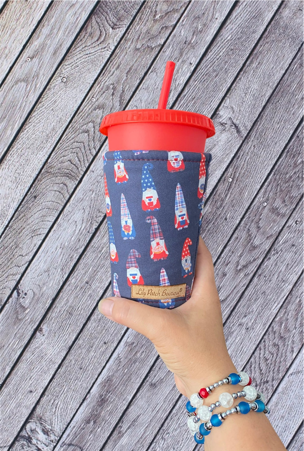 Patriotic Gnome Cup Cozy / Coffee Cozy