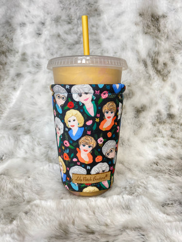 Golden Girls on Black Coffee Cozy // Cup Cozy